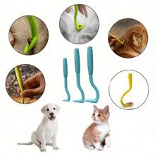3PCS Tick Removal Tools Pet Tick Twist Remover Hook Pick Up Flea Scratching Hook Pet Cat Dog Grooming Supplies Tick Removal Tools