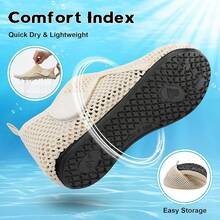 Scurtain Barefoot Shoes Women Men Beach Swim Aqua Socks Summer Quick-Dry Sandals Slippers - 米色 - 查看 5