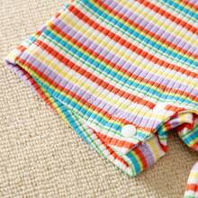 Conjunto de 3 piezas para recién nacido niño – Peleles sin mangas de verano con rayas arcoíris - Multicolor - Ver 5