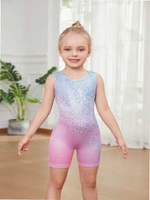 Mamelucos de gimnasia para niñas, de color rosa con brillo y verde, mamelucos de actividad con brillo dorado para danza
