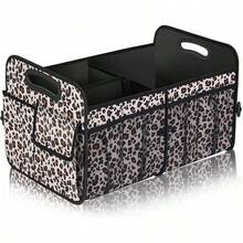 Car Trunk Organizer, Trunk Storage Organizer With 72L Large Capacity Waterproof Collapsible And 11 Pockets, Trunk Organizer For Suv//Sedan, Large Size, Black-Lzy - Leopard Print - View 1