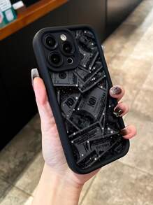 1pc Black Starry Dollar Design Shockproof Phone Case Compatible With Apple 11/12/13/14/15/16/13 Pro Max/11 7 Pro Max, 17 Air 4 Pro Max/16 Plus/16 Pro Max 17 Pro Max 17 Air