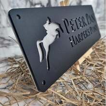 Artisan-Crafted Stable Name Tag - Vintage Iron Horse Plate With Enamel Accents, Weatherproof Personalized Stall Sign For Ranch/Farm, Western-Style Equestrian Wall Art Collection - Multicolor - View 3