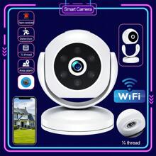 Reletech [Surveillance sans fil intelligente] Caméra de sécurité domestique à rotation 360° Détection de mouvement humain + alarme de zone Batterie à grande capacité + stockage sur carte TF Connexion point d'accès WiFi Prise en charge de l'enregistrement en boucle