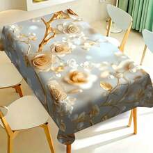 1/20pcs Elegant Polyester Tablecloth,Diamond Tree And Flowers Pattern,Machine Washable,For Kitchen Dining, Buffet Table, Holiday Dinner, Party, Banquet, Restaurant, Wedding, And Home Decoration - Perfect For Any Occasion