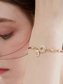 1 szt. Amulet ryby Koi Czerwona bransoletka z liny, bransoletka z zawieszką na szczęście, prezent urodzinowy dla dziewczyny