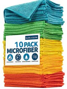 10/20/30 Pieces/Pack Multi-Color Cleaning Microfiber Towel Set - Various Quantities To Choose From, Kitchen, Bathroom, Home, Housewares
