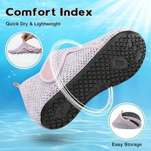 Scurtain Barefoot Shoes Women Men Beach Swim Aqua Socks Summer Quick-Dry Sandals Slippers - Mesh Whitepink - 查看 5