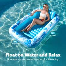 Sloosh Sloosh 70" X 46" Swimming Pool Floating Tanning Pool Hammock Lounger, Water Inflatable Float Bed Inflatable Tanning Pool Lounger Float Large Suntan Tub Pool Floats Sun Tan Tub Ice Bath Tub Tanning Bed Blow Up Pool Raft Lounge Floatie