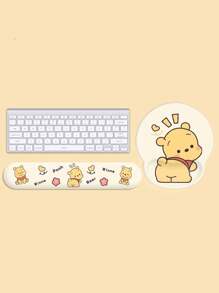 Disney Disney Winnie The Pooh Ergonomic Wrist Rest Mouse Pad & Laptop Mat - Official Licensed Multi-Functional Desk Pad With Premium Silicone Core & Milk-Silk Surface, Non-Slip Rubber Base For Office/Home/Gaming Comfort (Vivid Printing Technology, Aesthetic Desktop Decor Accessory), School Supplies, Back To School