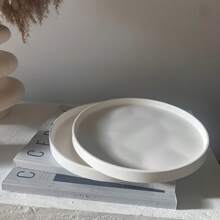 Round Silicone Mold For Concrete, Large Base Tray Shape, Epoxy Clay Plaster Mold, Fruit Tray Pallet Design, Durable Material, Easy Release