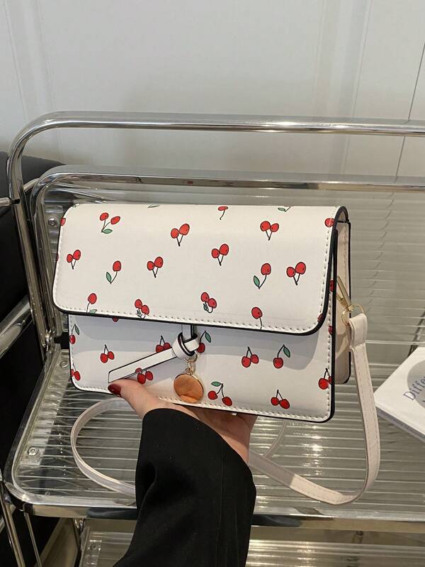 Bolso bandolera cruzado simple con diseño de cereza para mujer, ideal para compras, bolsos, jóvenes, estudiantes universitarios y ejecutivos. Es perfecto para la oficina, la universidad, el trabajo, los negocios, el transporte, actividades al aire libre, viajes y excursiones.
