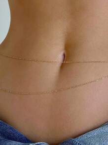 Gold Waist Chain For Women, Sexy Layered Belly Waist Chain Waterproof Beads Chain Summer Non Tarnish Body Chain Jewelry Gifts For Women
