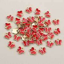 50 peças 8x8,5 mm pequenos pingentes de borboleta de liga multicoloridos para pulseiras colares acessórios para fazer joias faça você mesmo