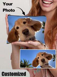 New Cosmetic Bag, Customized Photo Cosmetic Bag, Can Be Customized To Your Pet Design, Lightweight Zipper Cosmetic Bag Is Also Perfect For Coin Purse, Pencil Case Personalized Gifts For Women, Toiletry Bag Ideal Gifts For Her Girlfriend, Family, Friends, Children, Pink Girls For Anniversaries, For Birthdays, For Christmas, For Holiday/ Vacation, For School, For Outdoors/Outings/Travel/Hiking/Stadium/Sports/Climbing