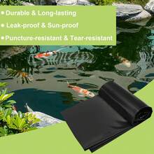 [Heavy-Duty Pond Liner] Heavy-Duty Black HDPE Pond Liner | UV Resistant, Durable, High Quality For Outdoor Ponds, Streams, Fountains, And Garden Waterfalls - Perfect For Creating A Outdoor Water Feature | Flexible Installation | High Quality Protection(Lay A Layer Of Geotextile Underneath To Prevent Stones Or Sharp Objects From Piercing Through) - Black - View 3