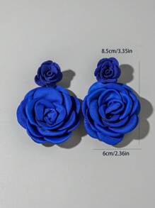 imoli 1 Pair Minimalist Versatile Spring/Summer Polyester Floral Pendant Earrings, Elegant & Romantic, Suitable For Daily Wear And Any Occasion, Perfect Gift