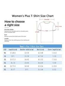 Plus  Size Women's Y2K Graphic Print Round Neck T-Shirt - Black Casual Short Sleeve Top With Bold Red Japanese Text  Star Design All-Season Comt Fit Ladies T Shirts Versatile Clothing Durable Tee Women Size L-3XL 4XL 5XL - 黑色 - 查看 2