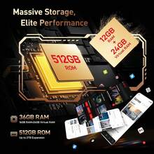 OUKITEL WP39 PRO Rugged Phone 5G Unlocked 2025-36GB+512GB/2TB Cell Phone, 11000mAh(33w) Battery, 6.6''FHD+Display Rugged Smartphone, 64MP Camera, 5G Dual SIM Android 14 Phone, NFC/GPS/T-Mobile - 黑色 - 查看 5