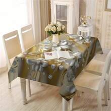 1/20pcs Elegant Polyester Tablecloth,Diamond Tree And Flowers Pattern,Machine Washable,For Kitchen Dining, Buffet Table, Holiday Dinner, Party, Banquet, Restaurant, Wedding, And Home Decoration - Perfect For Any Occasion