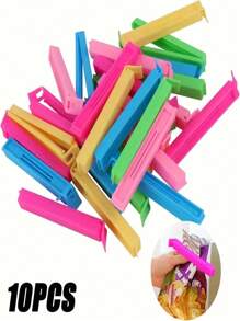 2/5/10/20/30/50 Stück Lebensmittel Beutelklammern, tragbare Lebensmittel Frisch-Verschlussklammern, aus PVC Material, feuchtigkeitsbeständig und staubdicht, geeignet für verschiedene Plastiktüten und Snacktüten, Küchen Aufbewahrung und Organisation, Küchenhelfer, Küchengeräte, verwendbar für Schlafzimmer, Reise, Büro, Schule
