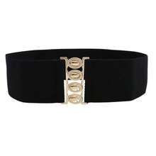Elastic Waist Belt For Women, European And American Fashion Personalized, Matching Dresses And Coats, Black, Chic - Multicolor - View 7