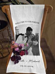 Custom Wedding Ceremony Aisle Decorations, Welcome Chair Covers, Wedding Decorative Flags, Multi-Style And Multi-Size Options, Personalized With Names, Photos And Text To Create A Unique Romantic Wedding, Durable - Multicolor - View 5