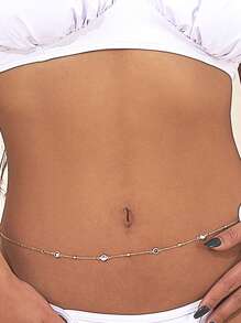 Gold Waist Chain For Women, Sexy Layered Belly Waist Chain Waterproof Beads Chain Summer Non Tarnish Body Chain Jewelry Gifts For Women