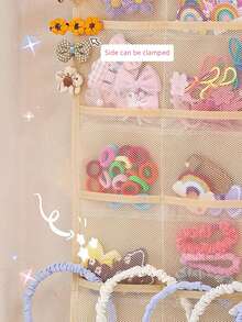 1pc Children's Hair Accessories Storage Bag, Fabric Hair Band, Scrunchie, Hairclip, Hairpin Hanging Organizer Bag - Multicolor - View 4