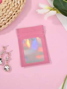 100 个透明窗口珠宝袋，渐变色珠宝密封袋，可重复使用，防尘防氧化，适用于戒指、耳环、项链、吊坠等珠宝、珠宝配饰整理、家居必需品、节日礼物。 - 彩色 - 查看 4