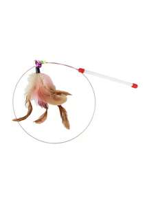 4pcs Multicolor Teasing The Cat Stick The Rod Shape Consists Of Colorful Balls And A Feather Tail Indoor Interactive Cat Toy Durable Polyester Material A Gift For Cats - Multicolor - View 6
