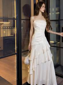 Vestido de verano elegante para mujer sin mangas, tipo ajustado, escote de tirantes finos, ideal para fiestas de cumpleaños, eventos nocturnos, playa o vacaciones