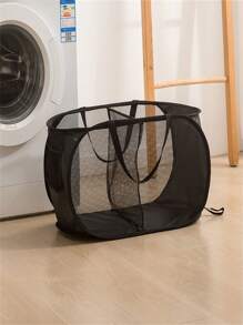 Verstärkter faltbarer Wäschekorb mit handgehaltenem Mesh-Format Wäscheaufbewahrungskorb, geeignet für Schlafzimmer, Badezimmer, Waschküche, Reinigung