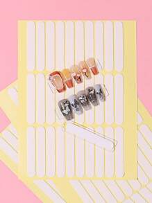 30 comprimés/feuille Bande adhésive double face spéciale pour pratique de nail art, support d'ongle long. Bande adhésive double face pour pratique de nail art, film pour ongles, accessoires pour ongles, outils pour ongles, outils de nail art, rentrée scolaire, ongles, outils pour ongles à clipser.