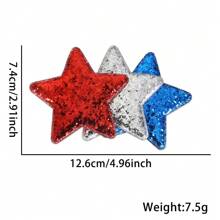 4th Of July Sequined Star Hair Clip, Party Decorative Five-Pointed Star Hair Clip Accessory