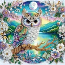 DIY Diamond Painting Kit (Unframed) - Two Parrots 5D Partial Special Shaped Diamond Art Handmade Mosaic, Suitable For Home Wall Decor, 30*30cm/11.81*11.81in - Multicolor - View 9