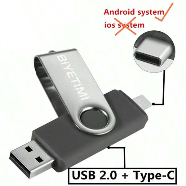 Biyetimi Type C Interface Usb 2.0 OTG Disque Flash 64GB 32GB Smart Phone Tablet PC 128GB Pendrives Capacité Réelle Clé USB