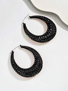 1 par de pendientes elegantes de aro grande de hueso clavicular de moda, exagerados, personalizados, nuevos, creativos y versátiles