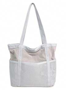 peach tree Women's Tote Bag Net Mesh Hollow Vacation Style Crossbody Bag Woven Handbag Shoulder Bag Multifunctional Small Retro Crossbody Tote Bag For Women Travel, Lightweight Large Capacity, Suitable For University, School, Travel, Shopping, Gift For Friends, Valentine's Day, Peach Tree