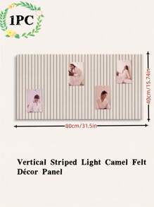 1 Stück strukturierte Streifen Filz Wandpaneel - selbsthaftende wiederverwendbare Pinnwand für Zuhause/Büro, bohrlochfreie Foto-Anzeige & Schlüsselhalter, Party Kulisse mit DIY Dekorationsfunktion (Schmuck/Notizen Aufbewahrung)