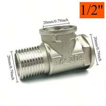 High Quality Stainless Steel 1/2" T Shape Connector, Home, Industrial, Automotive And Garden Use Quick Connect Distributor, Durable 201 Stainless Steel, Well-Fitted, Multiple Styles Available, Industrial Pipe | T Connector | Stainless Steel Structure