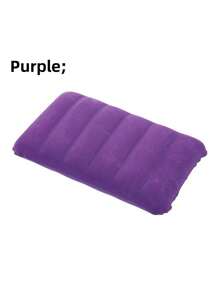 2/1 pieza Almohada decorativa inflable de PVC con flocado de talla grande, cojín gruadrado para viajes al aire libre, siesta, respaldo y asiento