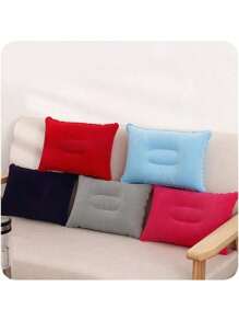 2/1 pieza Almohada de aire inflable rectangular para camping al aire libre, cojín de camping, almohada inflable acolchada para viaje (color aleatorio, 1 pieza)
