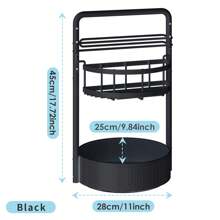 1pc Multi-Functional Spice Rack With Tissue Holder, 360° Rotating Kitchen Storage Rack, Spice Jars Organizer, Kitchen Accessory