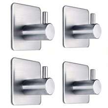 1pc/4pcs/6pcs/Set Non-Drilling Bathroom Accessories, Stainless Steel Bathroom Hardware Set, Towel Bar, Towel Rack, Toilet Paper Holder, Wall Hooks, Coat Hook, Bathrobe Hook - Multicolor - View 21