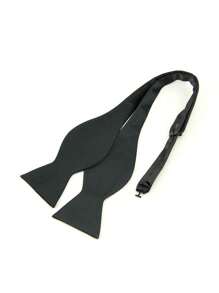 1pc Men's Polyester Solid Bow Tie, Classic Accessory For Wedding, Groom, Business Party Suit