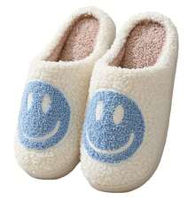 Women's Soft Plush Vintage Slippers Women's Cozy Warm Slippers Stylish Slippers Inside And Out - Blue - View 1