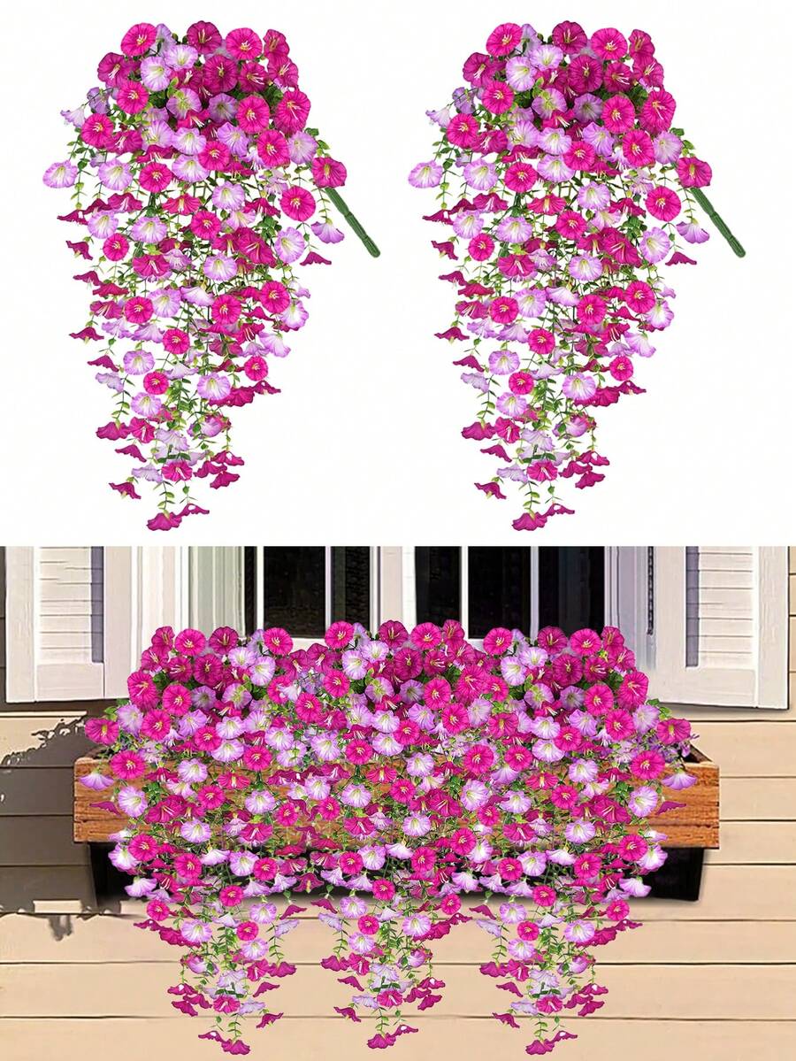 1/2/4/6支装人造尤加利丝绸花藤，抗紫外线，适合户外悬挂，可用于周年纪念、毕业典礼、婚礼、派对、家居、办公室、门廊、花园、墙面装饰，春夏季皆宜。