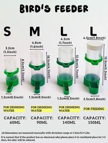 1pc/2pcs/3pcs Bird Automatic Drinker & Feeder, Parrot Water Bowl, Chicken Feed Cup & Cage Accessories