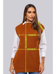 Max Fang Women's Knit Vest With Side Slits - Nude - 查看 7
